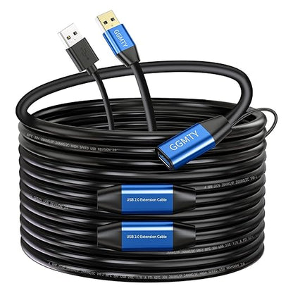 USB 2.0 Type A Male to A Female Active Repeater Extension Cable 100ft, High Speed 480 Mbps