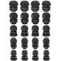 Bonsicoky 20 Pcs Nylon Cable Gland Kit, Black, 1/4" 3/8" 1/2" 3/4" 1"