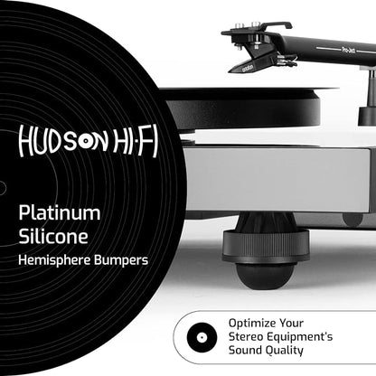 1.25" Platinum Silicone Speaker Isolation Pads - 4-Pack Non-Skid Speaker Pads with Adhesive, Speaker Isolation Feet for Record Player Isolation - Turntable Feet and Subwoofer - 20 Duro