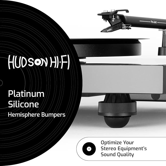 .75" Platinum Silicone Speaker Isolation Pads - 16-Pack Non-Skid Speaker Pads with Adhesive, Speaker Isolation Feet for Record Player Isolation - Turntable Feet and Subwoofer Isolation Pad - 20 Duro