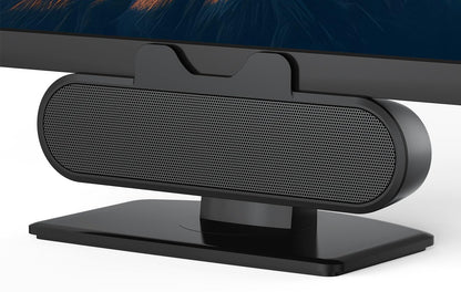 INGA Computer Speakers for Desktop PC, USB Monitor Speaker Bar with Clip-On, Wired Desk Speakers with HD Stereo Loud Sound, Laptop Speaker Mini Sound Bar, Easily Clamps to Monitor