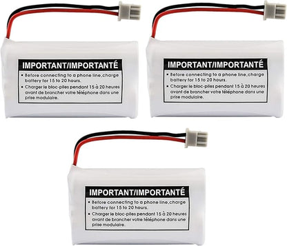 New! Genuine Uniden BBTY0651101 BT-1007 NiMH 600mAh DC 2.4V Rechargeable Cordless Telephone Battery (3-Pack)