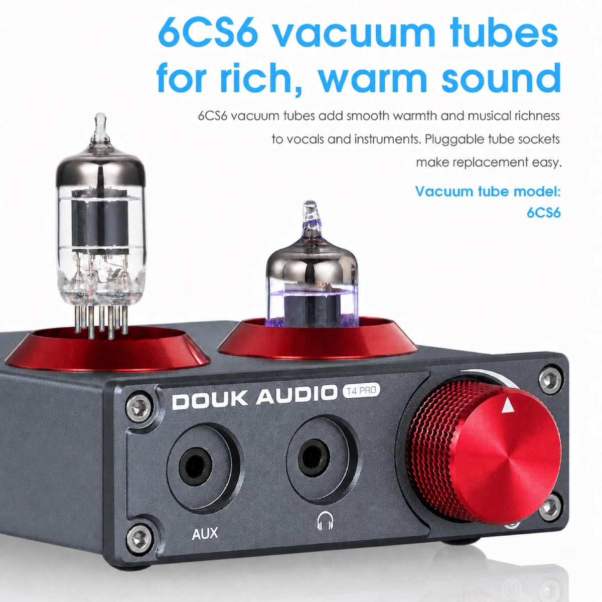 Douk Audio Tube Phono Preamp: 6CS6 Headphone Amp for Turntable (T4 PRO)