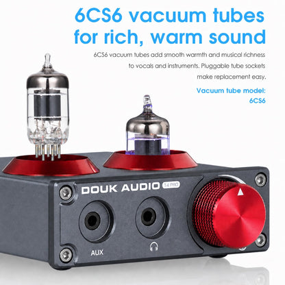 Douk Audio Tube Phono Preamp: 6CS6 Headphone Amp for Turntable (T4 PRO)