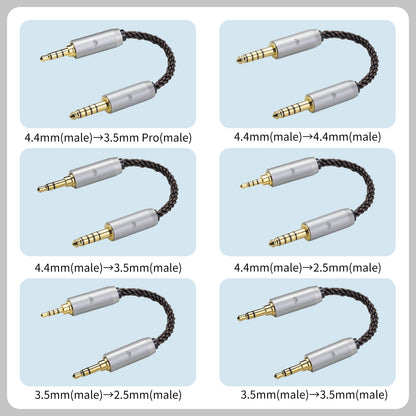 okcsc 4.4MM Male to 3.5MM Pro Male Ultra Short Hifil Male to Male AUX Audio Cable OFC Pair Recording Cable Wire-Breakage-Prevention Design Adoption of 8-Core Braided Structure 5.82 inch