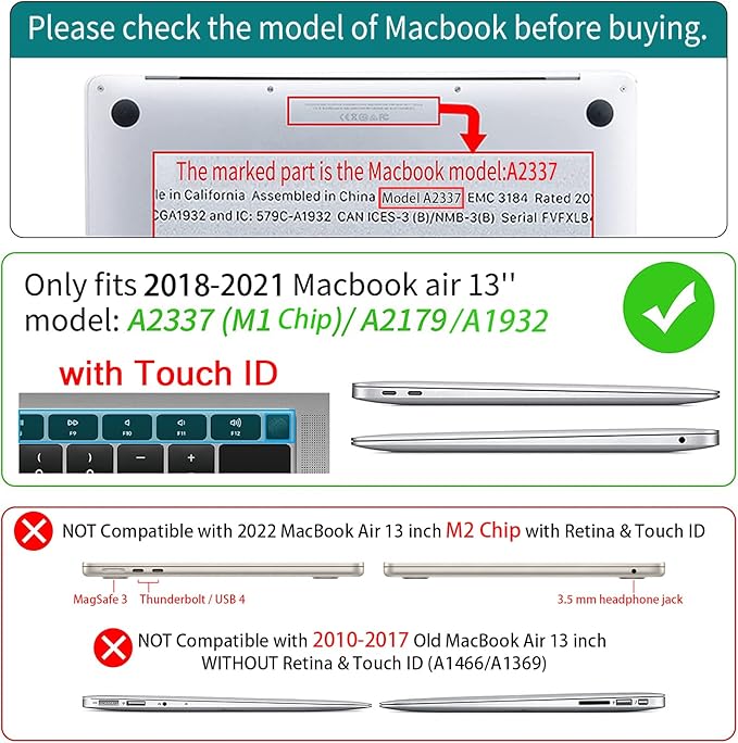Teryeefi for MacBook Air 13 inch Case 2021 2020 2019 2018 A2337 M1 A2179 A1932, Plastic Hard Shell Case & Keyboard Cover & Screen Protector for Mac Air 13.3 Retina with Touch ID, Abstract Face