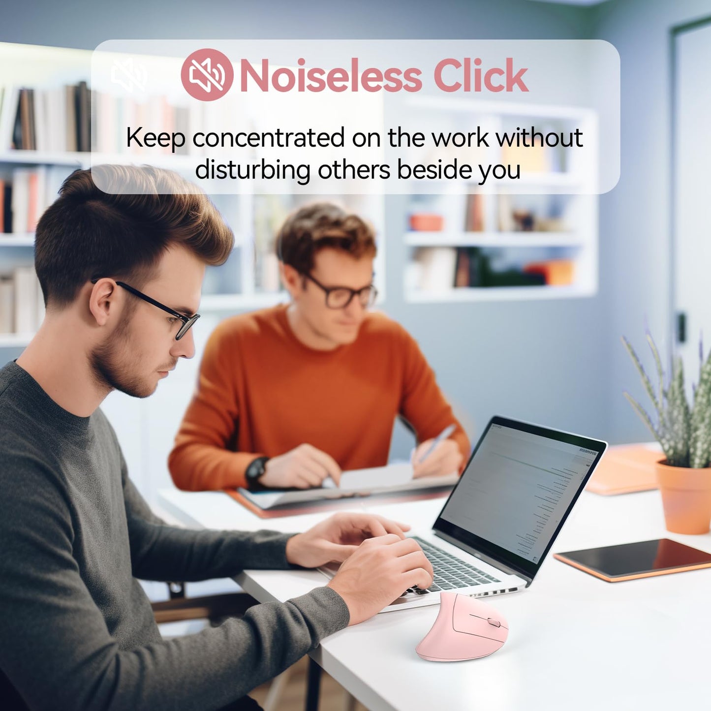 TECKNET Wireless Ergonomic Mouse, Rechargeable Wireless Vertical Mouse