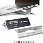 Steepy Laptop Stand for Desk - 3 Heights Computer Riser for Laptop - Adjustable Desk Laptop Stand - Computer Stand for Laptop Compatible with Air, Pro, HP, Dell, Smartphones, Tablets up to 15“ (Gray)