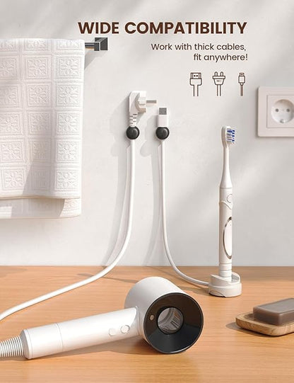 Lamicall 12Pack Rotatable Cord Organizer, Desk Office Nightstand Accessories - Cable Management Clips, Desk Phone Charger Holder Gadgets, Wire Organizer Keeper Home Workspace Dorm Organizers