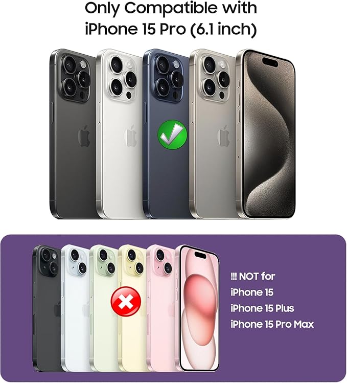Magnetic for iPhone 15 Pro Case [Compatible with MagSafe][Built-in Camera Lens Protector] Slim Soft Silicone Bumper Shockproof Metallic Shine Phone Case (Blue)