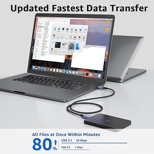 USB 3.1 Micro B to USB C Hard Drive Cables, 1FT 10 Gbps USB C to Micro B, External Hard Drive Cable Compatible with MacBook Pro/Air, iPad/Tablet, iPhone, Samsung Galaxy S24, WD Seagate etc