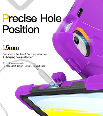 BRAECN for iPad (A16) 11th/10th Generation case 11/10.9 inch 2025/2022 Heavy Duty Shockproof Protective with Pencil Holder Screen Protector 360°Rotating Stand Handle & Shoulder Strap Full Body Cover