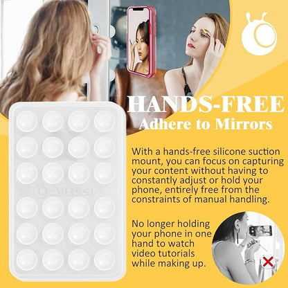 Anteel Medium-Sized Silicone Suction Phone Case Adhesive Mount, Enhanced Suction Power and Upgraded Thickened Sticky Phone Grip, Durable, Hands-Free Sticky Phone Holder, 2.28"x3.46" (Translucent)