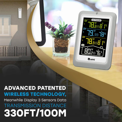 Indoor Outdoor Thermometer Wireless 4.5 Inch Display Digital Hygrometer