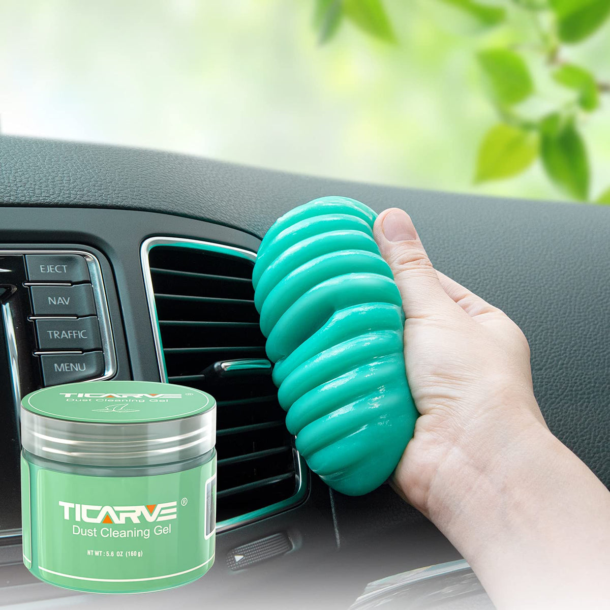 TICARVE 2Pack Cleaning Gel for Car Detailing Vent Cleaner Cleaning Putty Gel Auto Detail Tools Car Interior Cleaner Cleaning Mud for Cars and Keyboard Cleaner Cleaning Slime Green (320g/11.2oz)