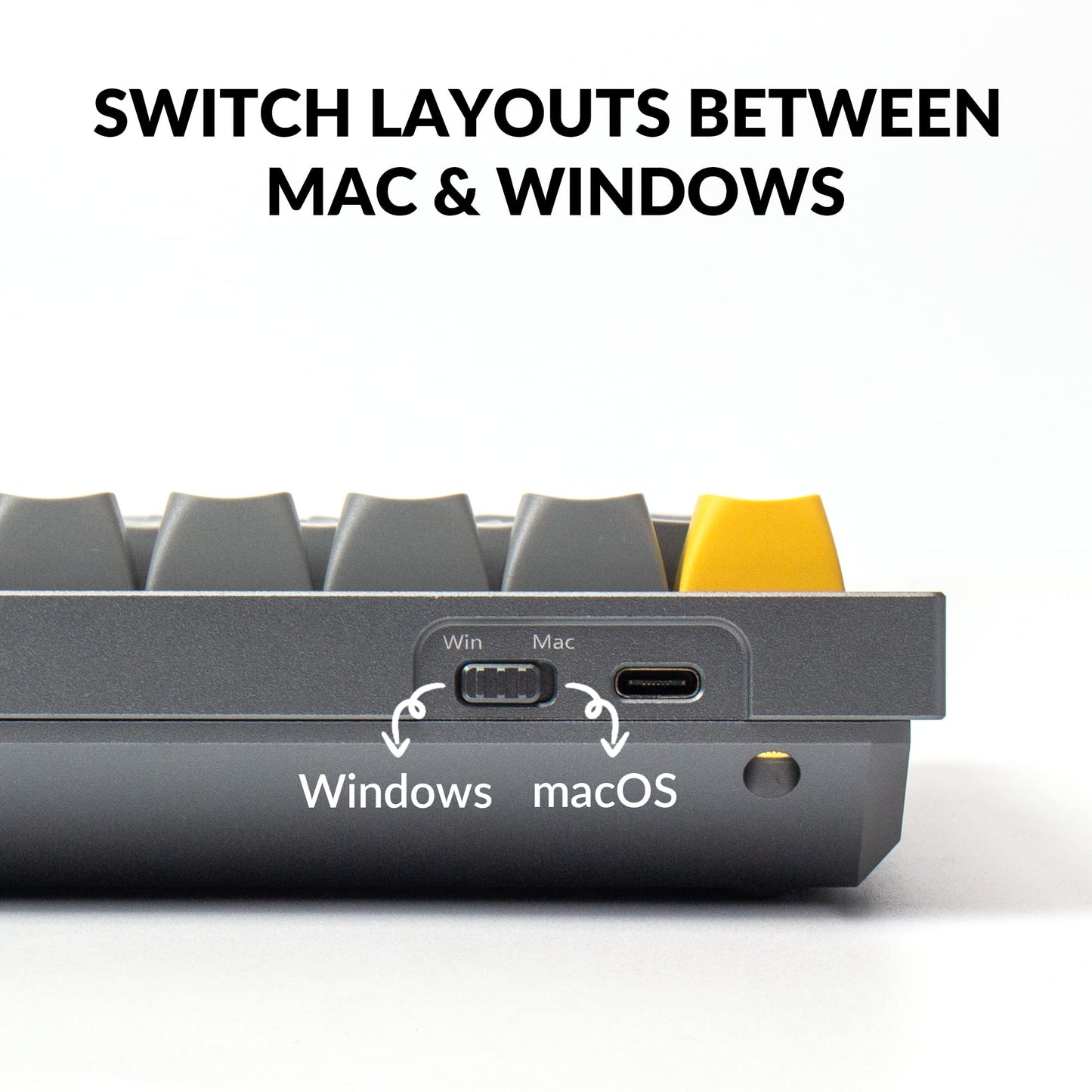Keychron Q7 Wired Custom Mechanical Keyboard, 70% Layout QMK/VIA Programmable Macro with Hot-swappable Gateron G Pro Blue Switch Double Gasket Compatible with Mac Windows Linux (Grey)