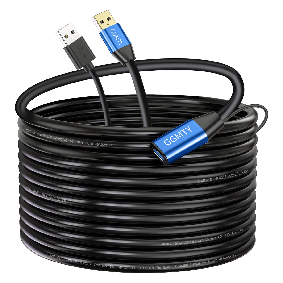 GGMTY USB 2.0 Active Extension Cable 50FT, Type A Male to Female