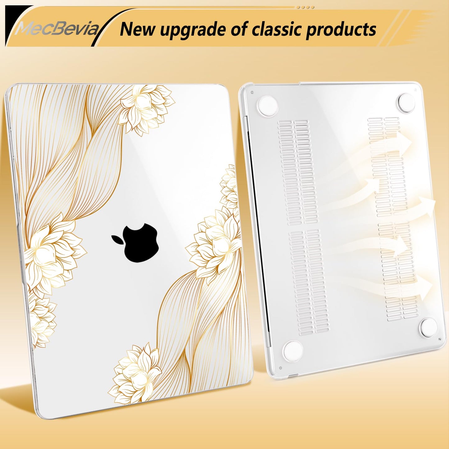MecBevia Compatible with MacBook Air 13 inch Case M5 M4 M3 M2 2026-2022