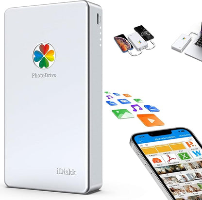 iDiskk 2TB App-le Certified External Hard Drive for iPhone 16,15 & iPad Android Mobile 2TB Photo Stick,MacBook and PC, Photo Storage Phone Drive to Backup Photos/Videos,Files for iPhone14/13/12/11/X