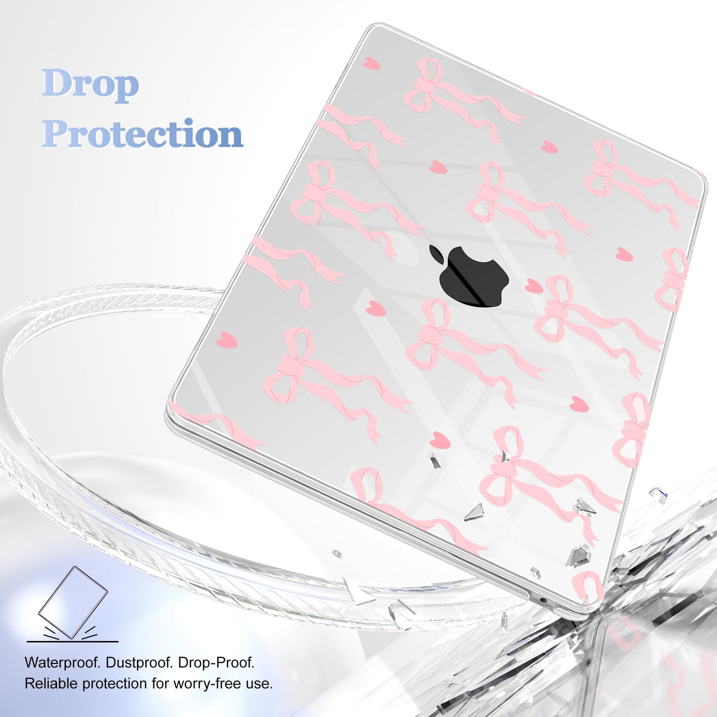 Lepeoac Case for 2026/2025/2024/2023 MacBook Air 15-inch Laptop Release M5 A3448 /M4 A3241 /M3 A3114 /M2 A2941, Stylish Protective Hard Shell Cover for MacBook Air 15.3 inch, Bow