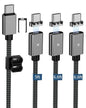 ZBF 100W USB C Magnetic Charging Cable,Magnetic Charger Cable for USB C to C(3 Pack, 5/6.6/6.6FT) 480Mbps Data Transfer, 5A Fast Charging for Phone 17 16 15 14,13 Pro Max,MacBook Pro Pad Galaxy S22