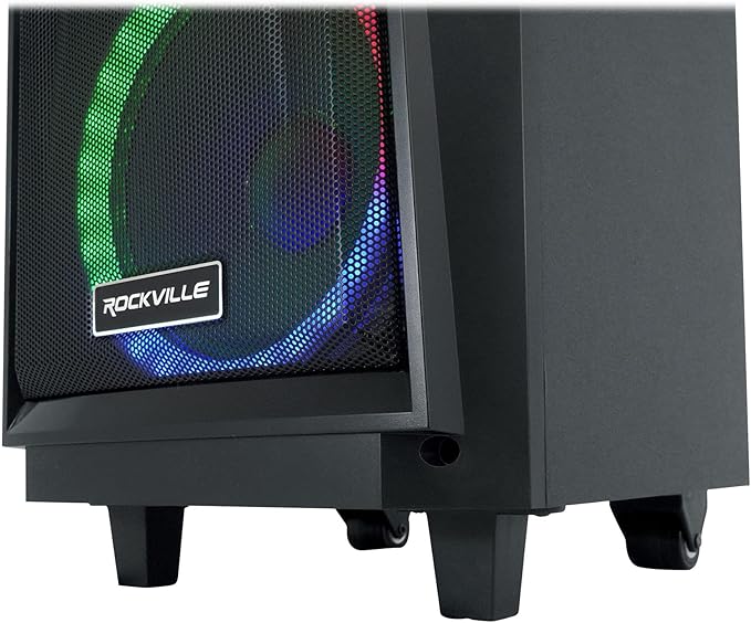 Rockville ROCKNGO 800 10" Portable Bluetooth Speaker, LED Lights, Wheels, Mic Priority, for Parties and Outdoor Events