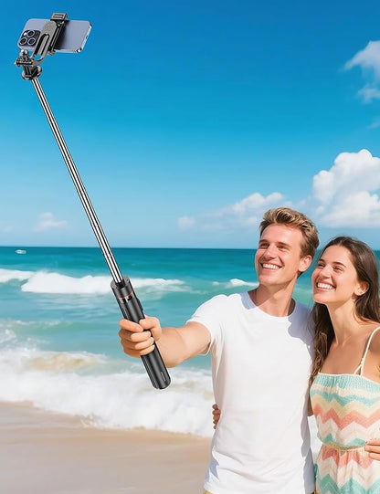 70'' Automatic Tripod, Extendable Selfie Stick Phone with Magnetic Remote & 1/4" Screw Camera Tripod Lightweight Travel Tripod for Cell Phone Compatible with iPhone 16/15/14/13/12/Android