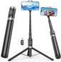 67" Selfie Stick Phone Tripod, All-in-1 Cell Phone Tripod with Wireless Remote, Extendable Compact Tripods Portable Travel Stand for iPhone Android Selfie/Video Recording/Live Stream/Vlog