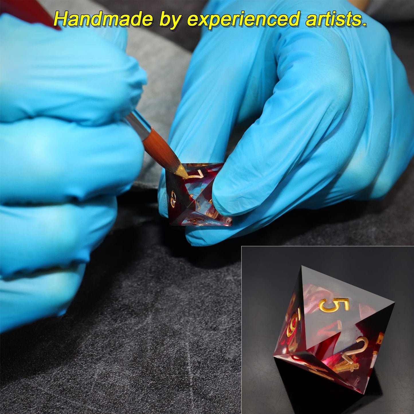 Haxtec Mystery Sharp Edge DND Dice Set, Resin Polyhedral RPG Dice