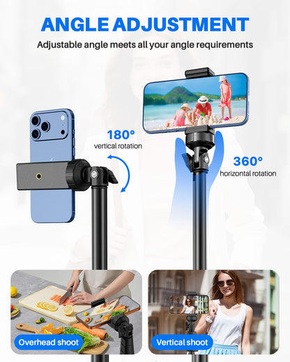 Extendable Phone Tripod for iPhone & Selfie Stick with Remote
