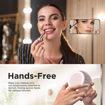 HSAOHD Magnetic Suction Cup Phone Mount, Compatible with MagSafe, Silicone Octo Cup Buddy Sticky Grip Holder for iPhone and Android, Removable Hands-Free Selfie/Video for TikTok, Lovely Pink