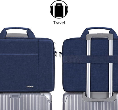 Ferkurn Laptop Bag Case for Women Men Computer Bag Compatible with HP Envy Pavilion Omen/LG Gram/MSI/Dell Inspiron XPS/Lenovo/Acer, Shoulder Strap Carrying Messenger Briefcase, Blue, 15.6 16 Inch