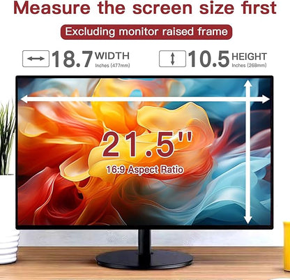 2 Pack 21.5 Inch Privacy Screen for Computer Monitor, Eye Protection Anti Glare Computer Screen Cover, Removable Anti-Scratch Computer Screen Privacy Shield for 21.5'' 16:9 Aspect Ratio Monitors