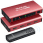 HDMI Switch 5 in 1 Out 4K@60Hz, GANA HDMI Splitter Switcher with Remote, Aluminum HDMI 2.0 Switch Box Hub for 3D, HDCP2.2, HDR, Compatible with Xbox, PS5/4/3,Fire Stick,Roku,Blu-Ray Player, Green