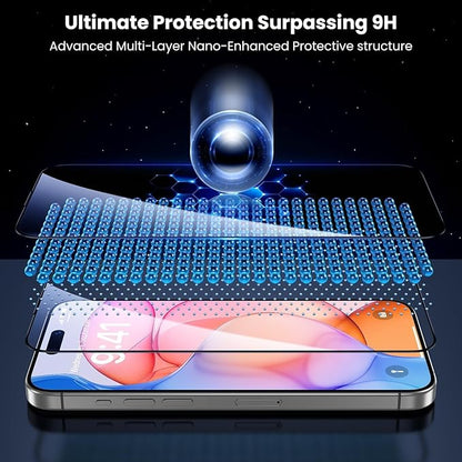 Uyiton UnBreak-Glass for iPhone 15 Pro Max Screen Protector, [Easy to Install] Full Coverage Case Friendly Scratch Resistance Bubble-Free 9H Tempered Glass Screen Protector 15 Pro Max(6.7''), 2 Pack