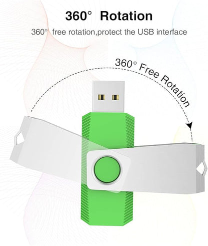 Aiibe 5 Pack 64GB USB 3.0 Flash Drive 64GB USB 3.0 Drive 5 Pack Thumb Drive Memory Stick USB Stick 64GB (5 Mixed Colors: Black Red Cyan Green Purple)
