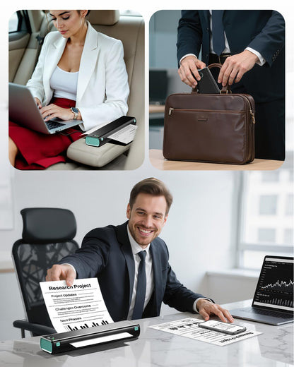 Phomemo Portable Printers Wireless for Travel - Bluetooth Thermal Printer Supports 8.5" X 11" Letter, Inkless Printer Compatible with Phone Laptop for Home Use Car School Office, Come with Carry Case