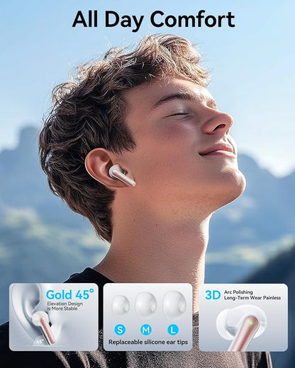 Wireless Earbuds, Bluetooth Ear Buds Headphones with LED Charging Case, Deep Bass Stereo Sound, 40 Hours Playtime, IP7, Lightweight in-Ear Earphones for iPhone Android Sports Workout