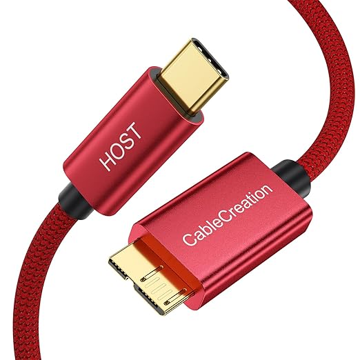 CableCreation USB C to Micro B Short Cable 1FT, 10G Micro B to USB C 3.1 External Hard Drive Cable for iPhone 15/16/17,Samsung Galaxy S24,Seagate WD Westgate My Passport,MacBook Pro/Air, iPad/Tablet