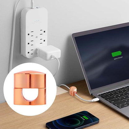 3 Sets Charger Holders for Cords, Adjustable Cable Anchor Holders, Adhesive Metal Cord Clips, Cable Management Wire Organizers for Desk, Office, Nightstand - Gold, Red Bronze, Rose Gold