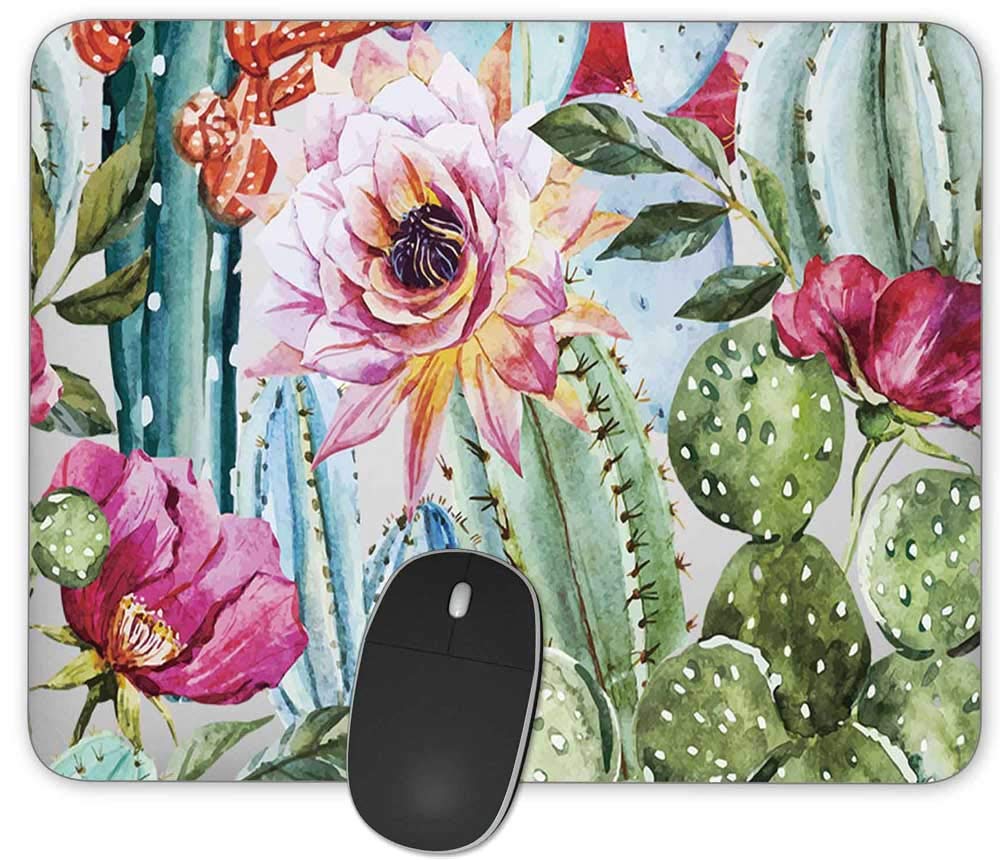 Bright Succulent Cactus Rectangle Gaming Mouse Pad Size(9.84"x7.87")