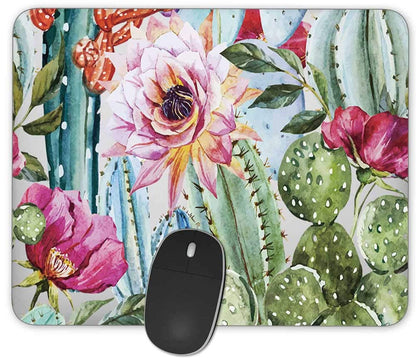 Bright Succulent Cactus Rectangle Gaming Mouse Pad Size(9.84"x7.87")