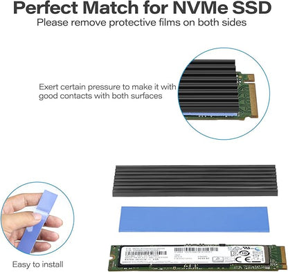 Aairhut 20 Pieces 120 x 20 x 1 mm Thermal Pads, 6 W/m.K Conductive Silicone Pad for M.2 SSD GPU Heatsink LED PS4 PS5 & More - Blue