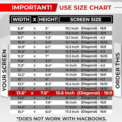 Magnetic Laptop Privacy Screen 15.6 Inch 16:9 - Removable Computer Privacy Filter Shield and Protector