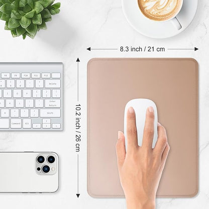 ITNRSIIET Mouse Pad Non-Slip Rubber Base Smooth Surface Stitched Edges Waterproof Durable Compatible with All Mice for Office & Gaming, Desk Accessory, 10.2x8.3x0.12 inch, Camel Gradient