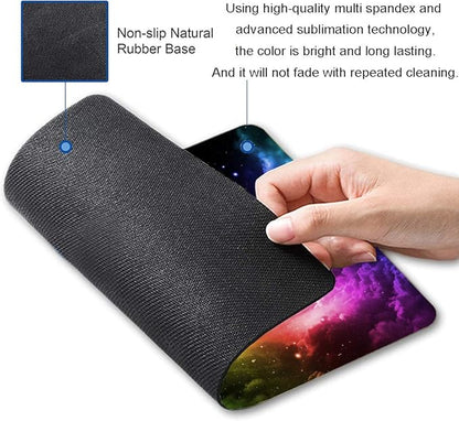 Mouse Pad, Gaming Mouse Pad, Galaxy Mouse Pad, Aurora Light Pattern Green and Purple Design Mouse Pads, Square Waterproof Mouse Pad Non-Slip Rubber Base MousePads for Office Home Laptop Travel