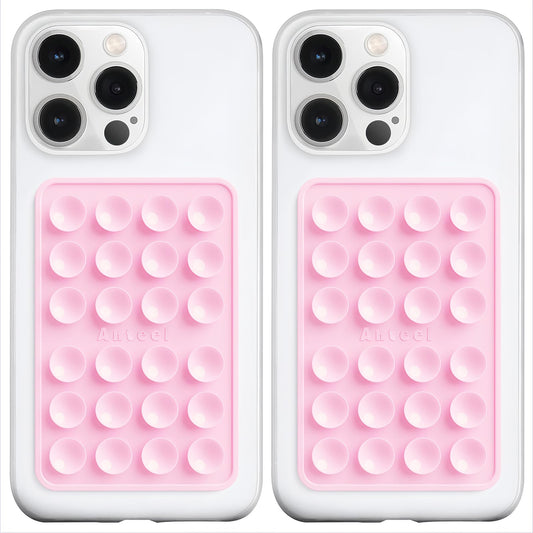 PKYAA Silicone Suction Phone Case Adhesive Mount, Upgraded Super Strong Grip, Durable, Easy to Use, Hands-Free Sticky Phone Holder for Selfies, Tiktok Videos, 2.56"x3.94" (LPK&LPK)