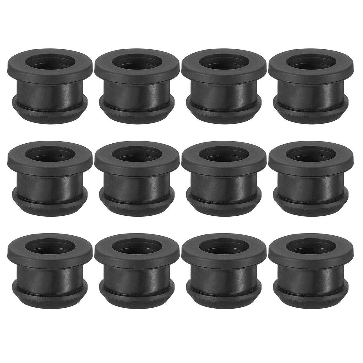PATIKIL 32.6mm / 1-1/4 Inch Drill Hole,1 Inch ID Rubber Grommets, 3Pcs Top Hat Grommet for Wiring Eyelet Ring Gasket Automotive Firewall Cable Hole Plugs Wires Protection, Black