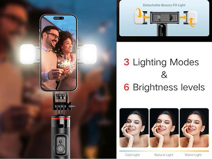 C13 52" Selfie Stick Tripod for iPhone Android, Portable Phone Stand with Wireless Remote, Extendable Travel Stand for Vlogging, Video Recording, Live Streaming，Group Photos