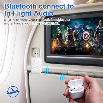 Premium Bluetooth 5.4 Transmitter, Airplane Wireless Adapter, Supports 2 AirPods/Headphones, Bluetooth Transmitter for TV, Airplane, Gym, with aptX Adaptive & Low Latency